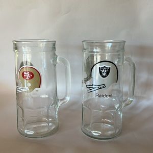 Vintage NFL 49er’s Glass & Oakland Raiders Glass